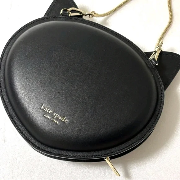 Kate Spade New York Meow Cat Black Crossbody Bag Rare Used - Picture 4 of 6